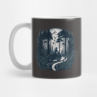 Cafe Racer Ride In Woods Mug